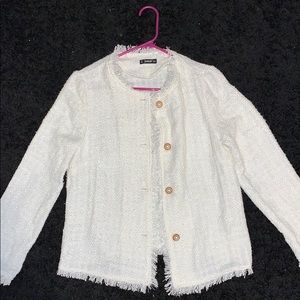 Button Detailed Tweed Jacket